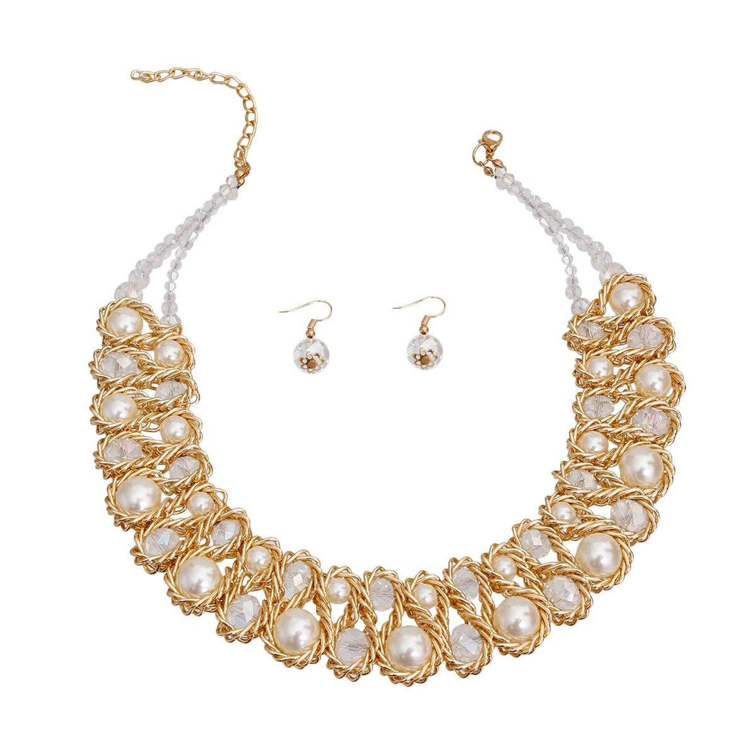 Cream Pearl Clear Bead Collar