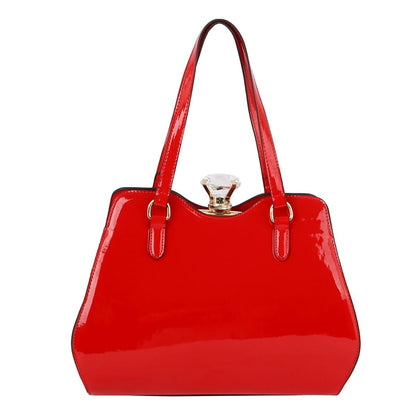 Shiny Red Frame Handbag Set