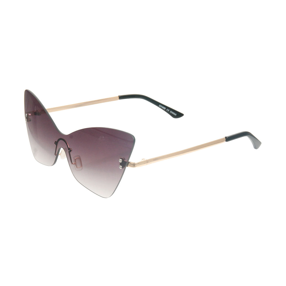 Black Rimless Butterfly Sunglasses