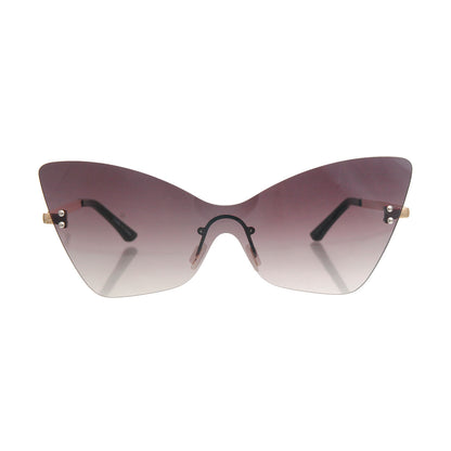 Black Rimless Butterfly Sunglasses