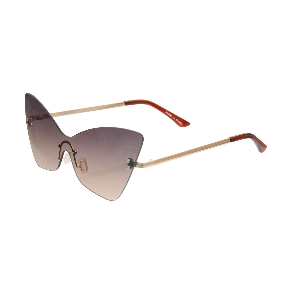 Gray Rimless Butterfly Sunglasses