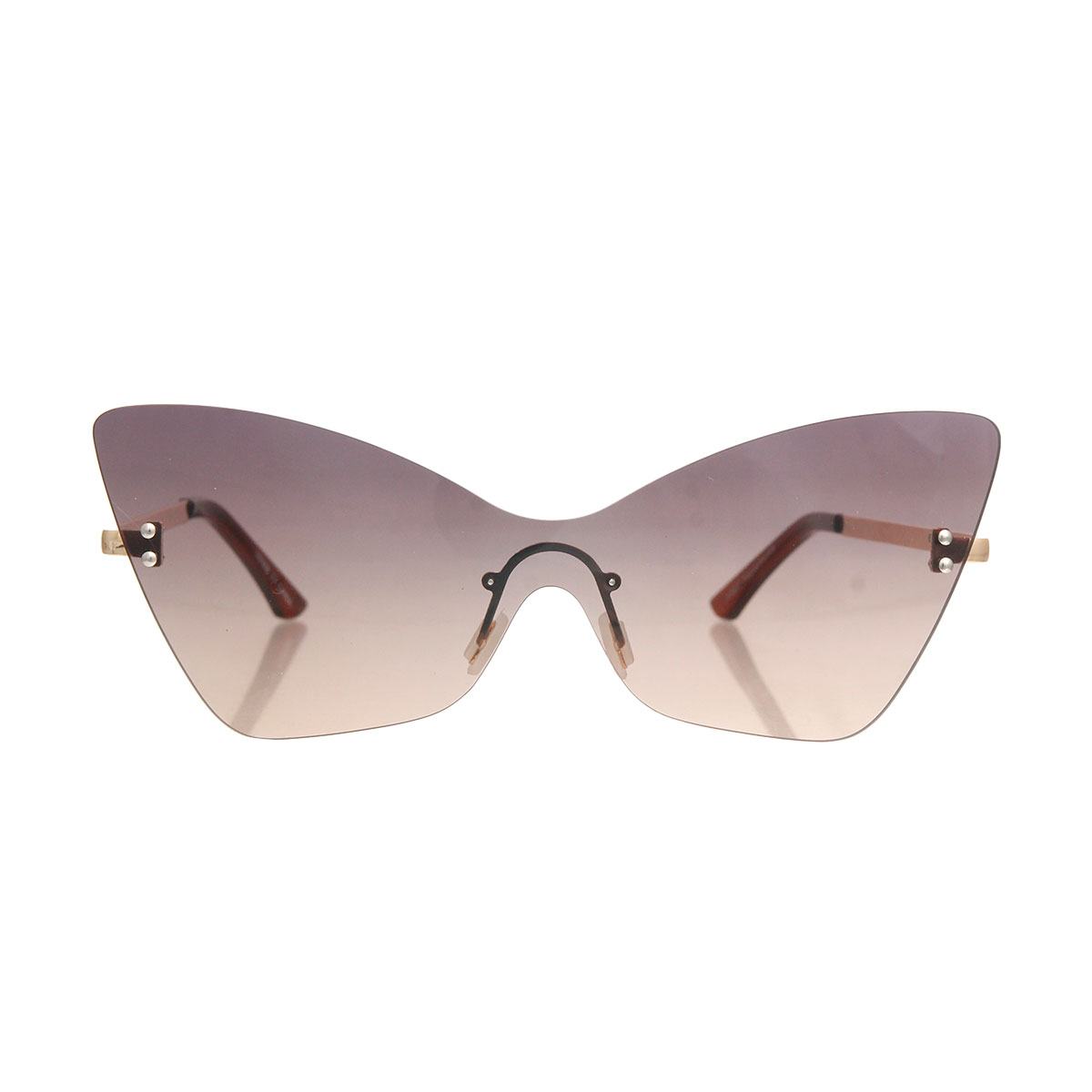 Gray Rimless Butterfly Sunglasses
