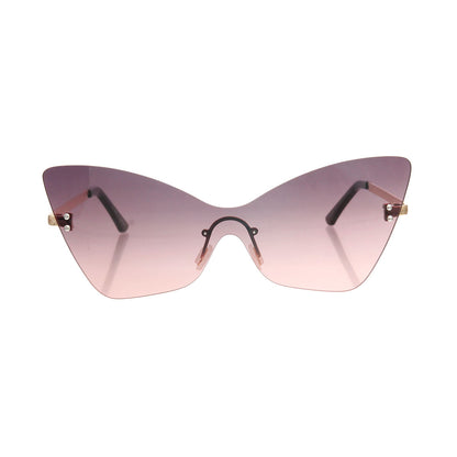 Maroon Rimless Butterfly Sunglasses