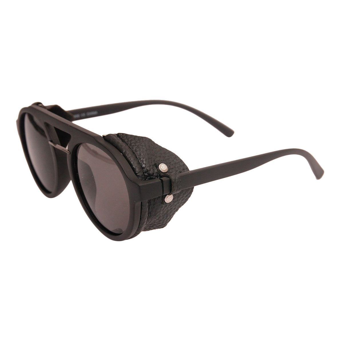 Vintage Matte Black Motorcycle Sunglasses