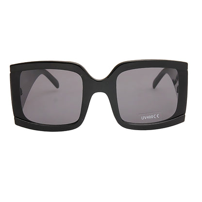 Celine Style Black Square Wrap Edge Sunglasses