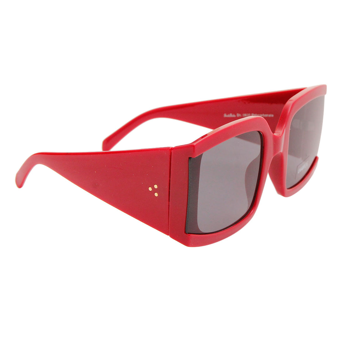 Celine Style Red Square Wrap Edge Sunglasses