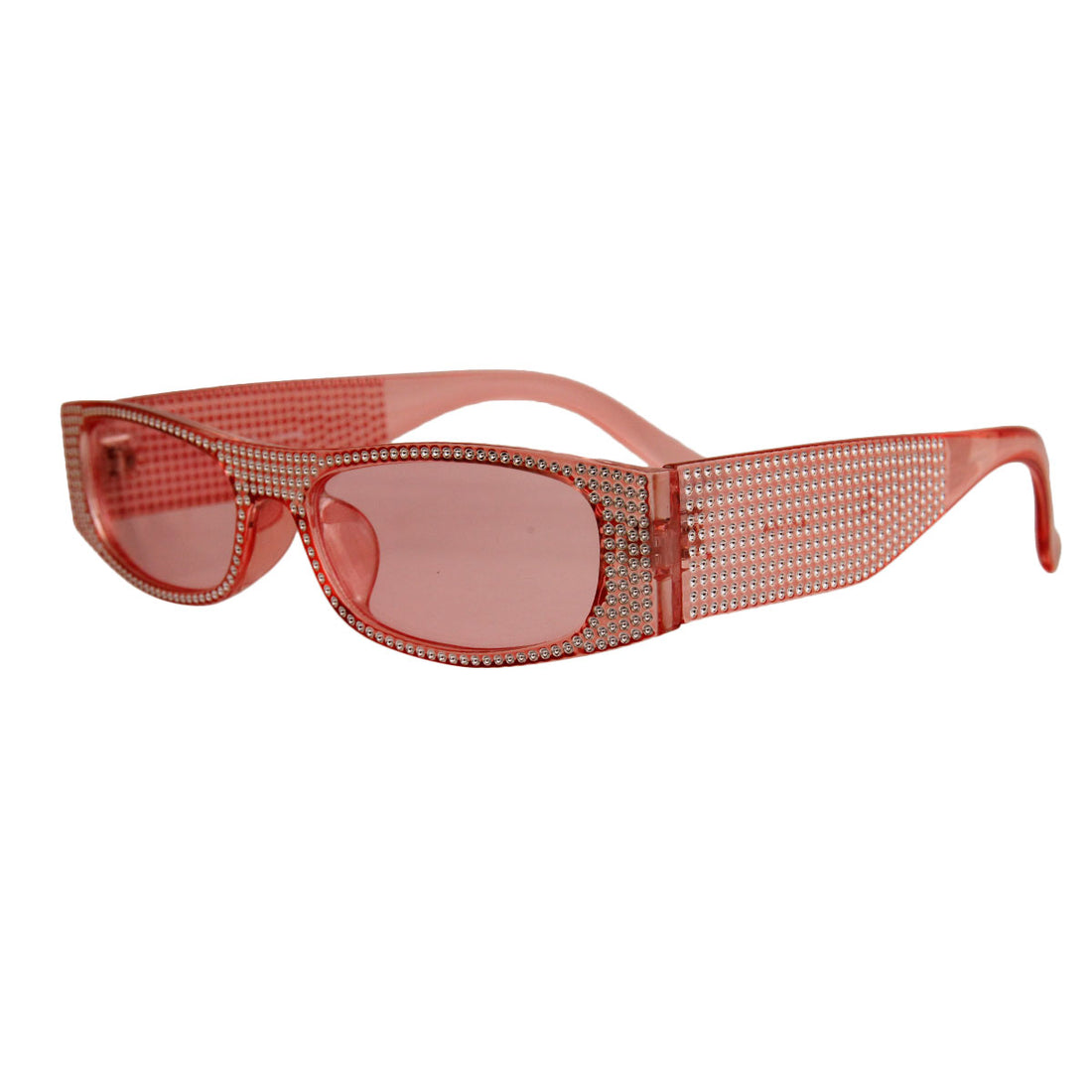 Pink Narrow Polka Dot Designer Inspired Sunglasses