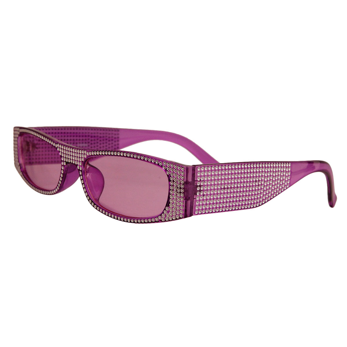 Purple Narrow Polka Dot Designer Inspired Sunglasses