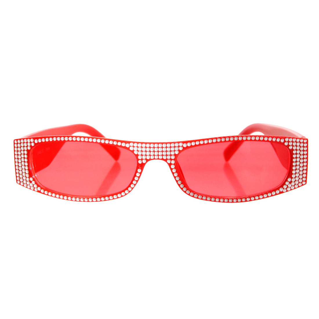 Red Narrow Polka Dot Designer Inspired Sunglasses