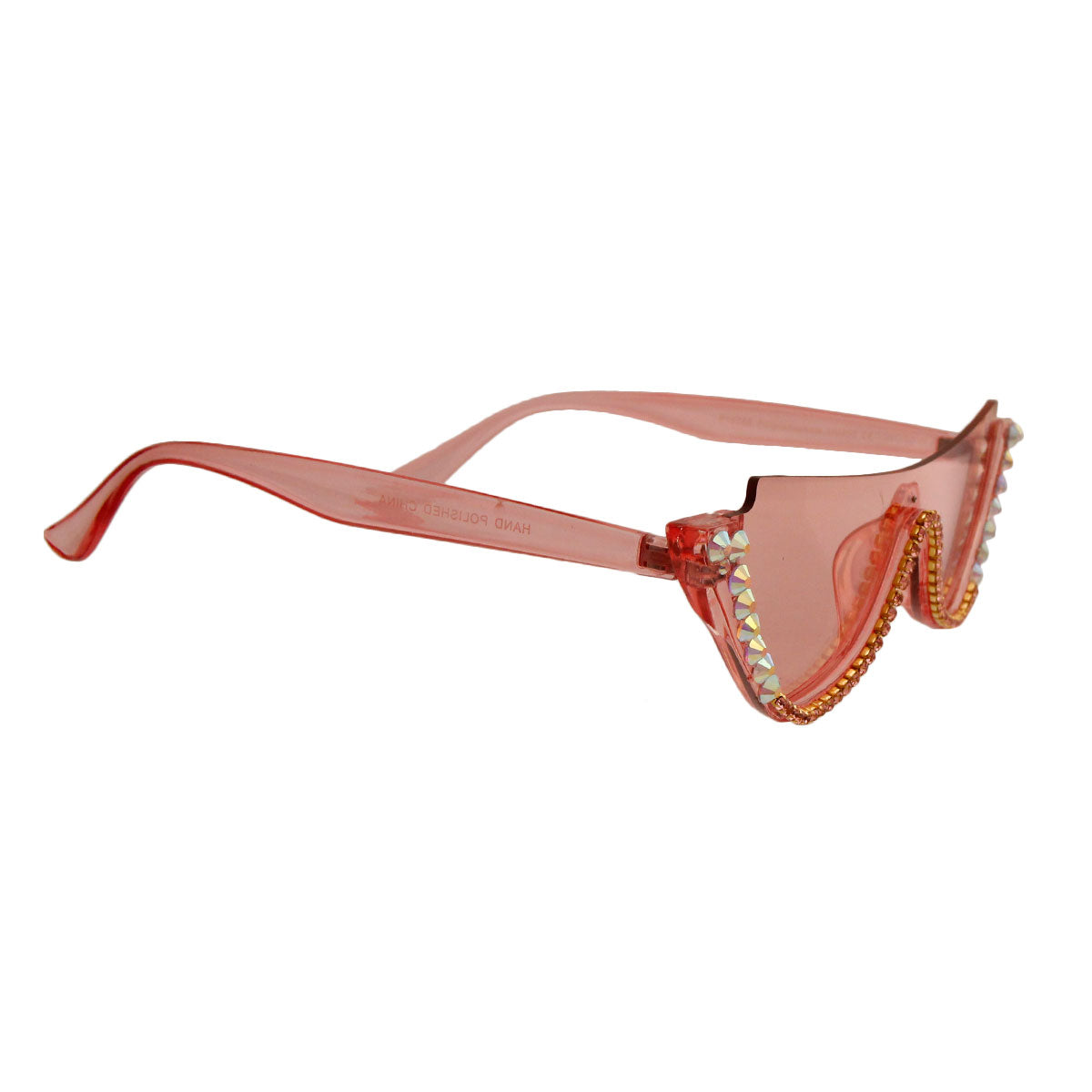Retro Pink Crystal Cat Eye Sunglasses