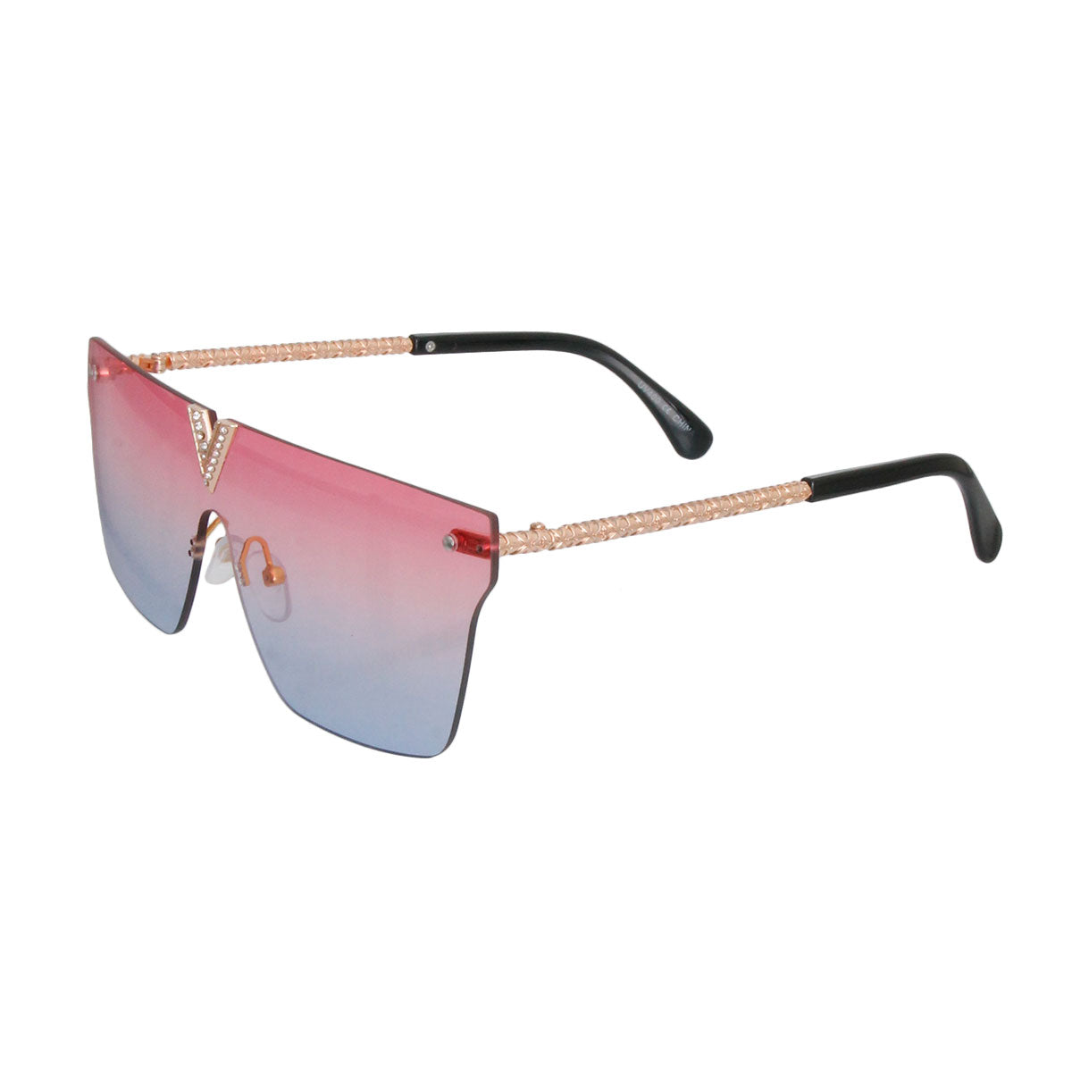 Pink to Blue Gradient V Sunglasses