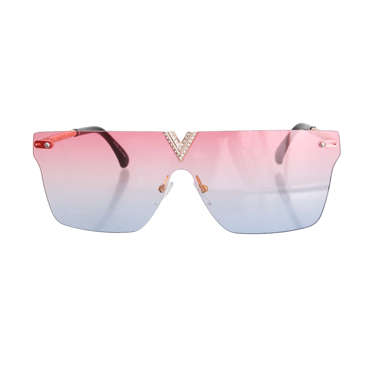 Pink to Blue Gradient V Sunglasses