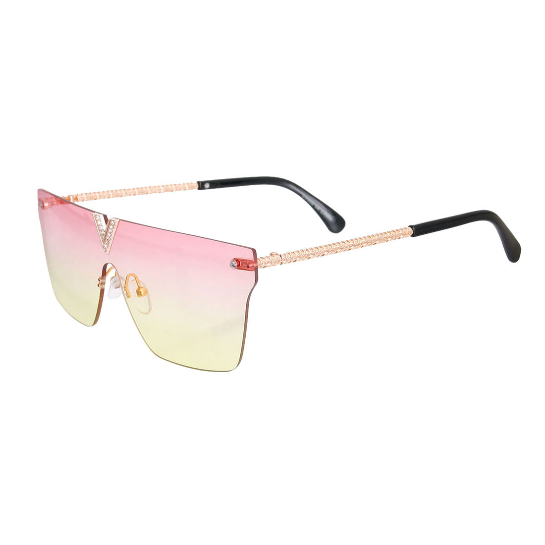 Pink to Yellow Gradient V Sunglasses