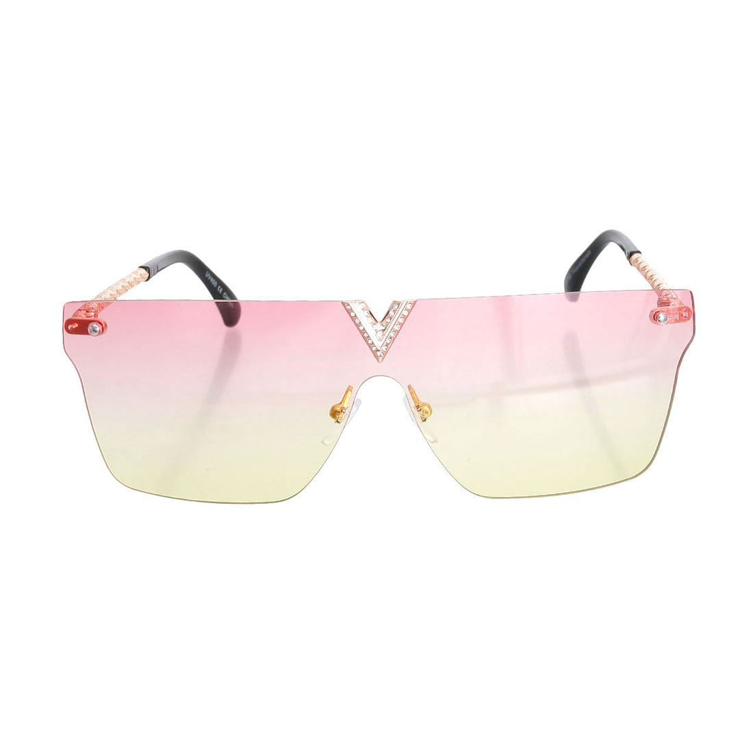 Pink to Yellow Gradient V Sunglasses
