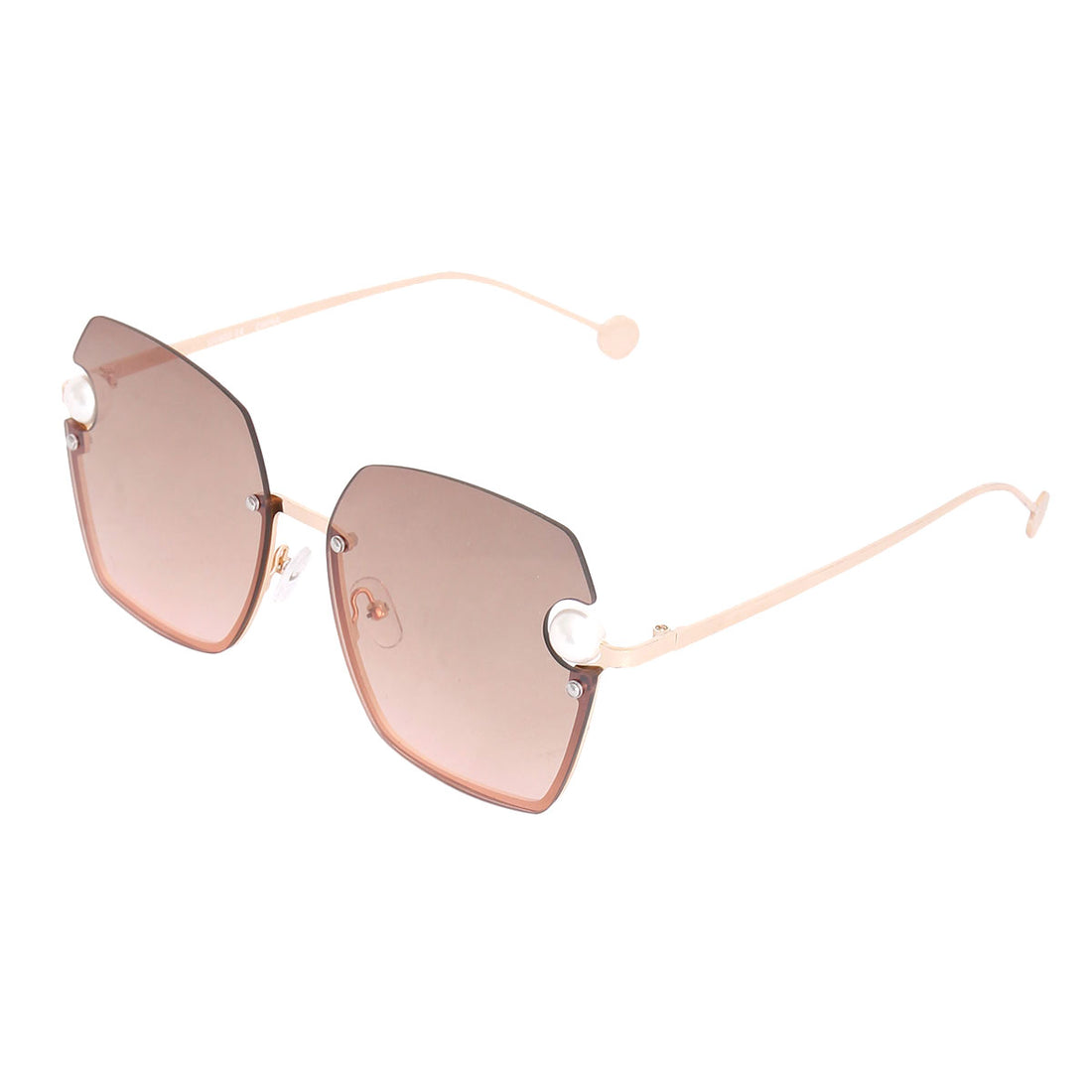 Light Brown Gradient Pearl Sunglasses