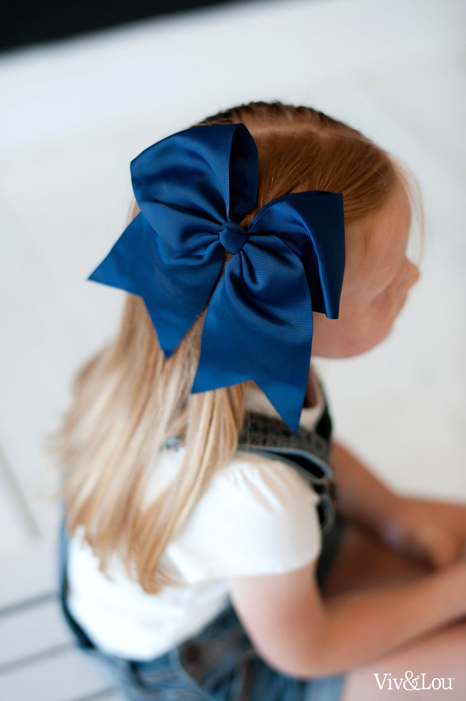 Navy Hair Bow