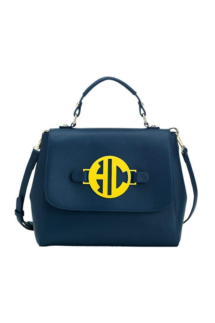 Navy Reese Monogram Satchel-Bridal Collection-Get Me Bedazzled
