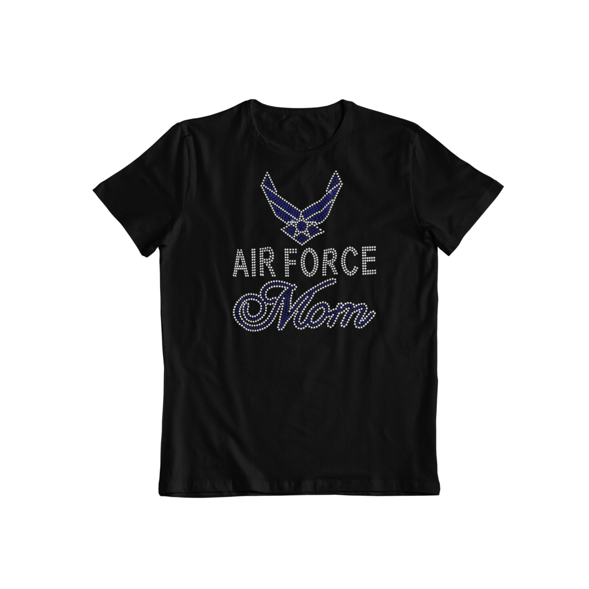 Air Force Mom Rhinestone T-Shirt-Get Me Bedazzled
