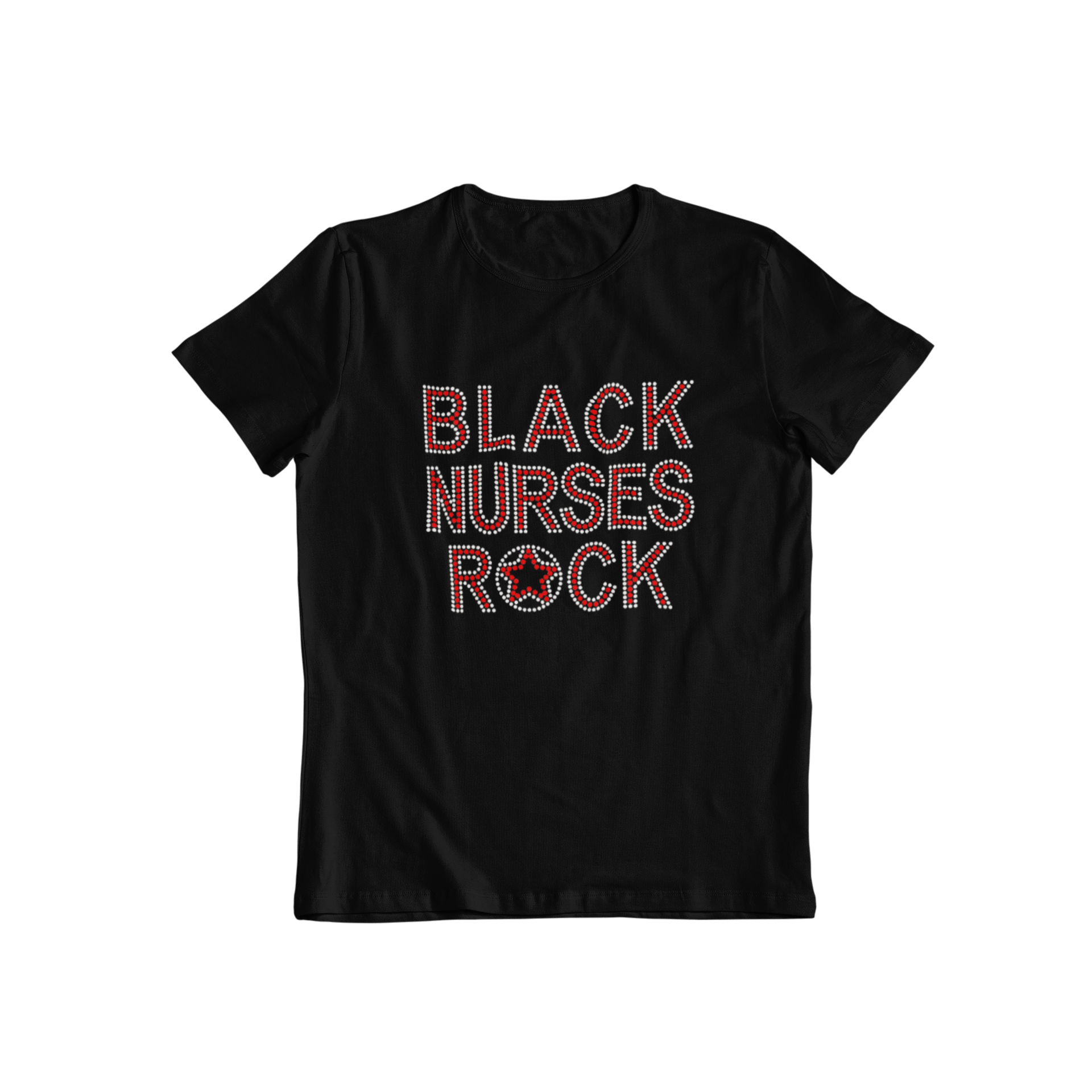 Black Nurses Rock Rhinestone T-Shirt-Get Me Bedazzled