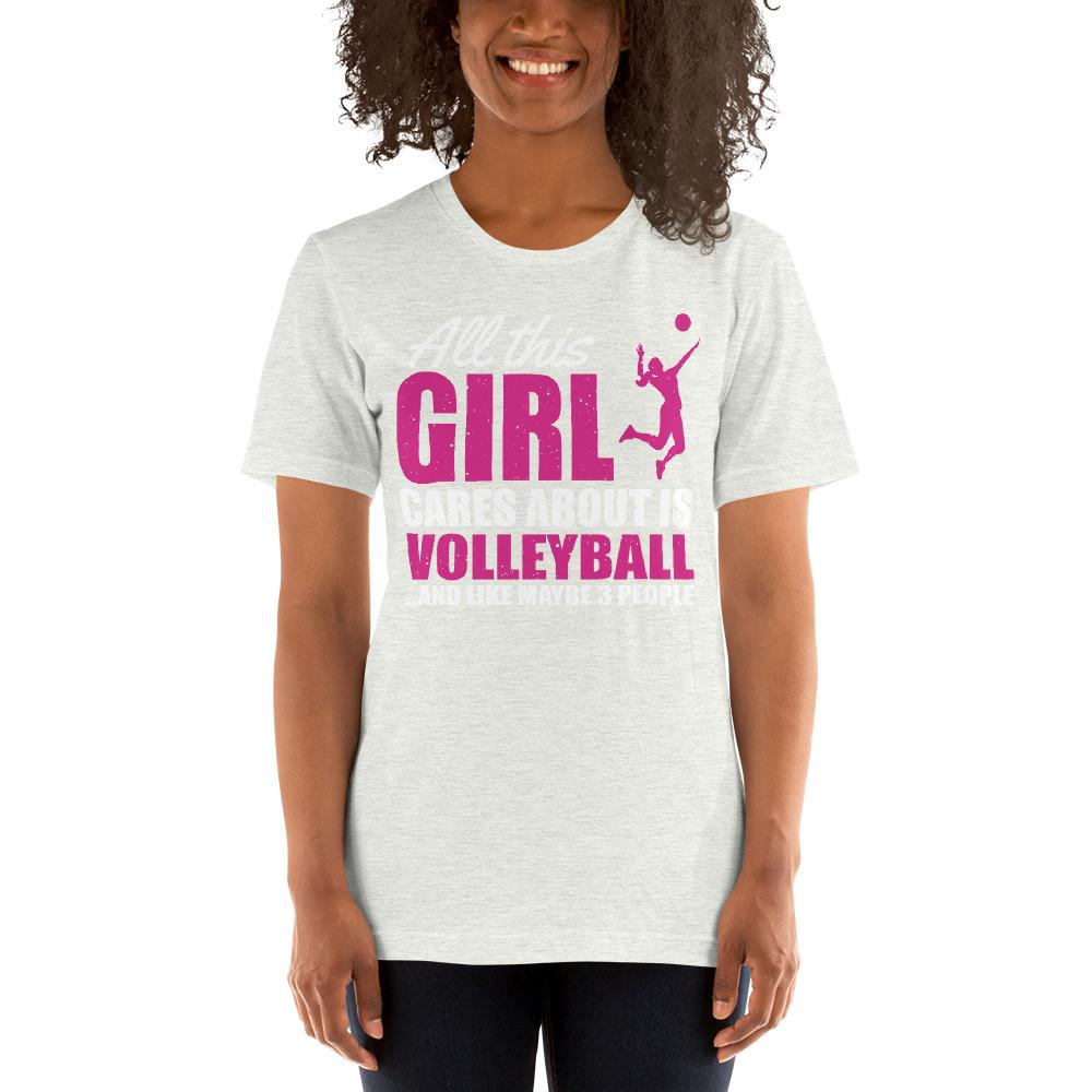 All I Care About Is Volleyball Short-Sleeve T-Shirt-Get Me Bedazzled
