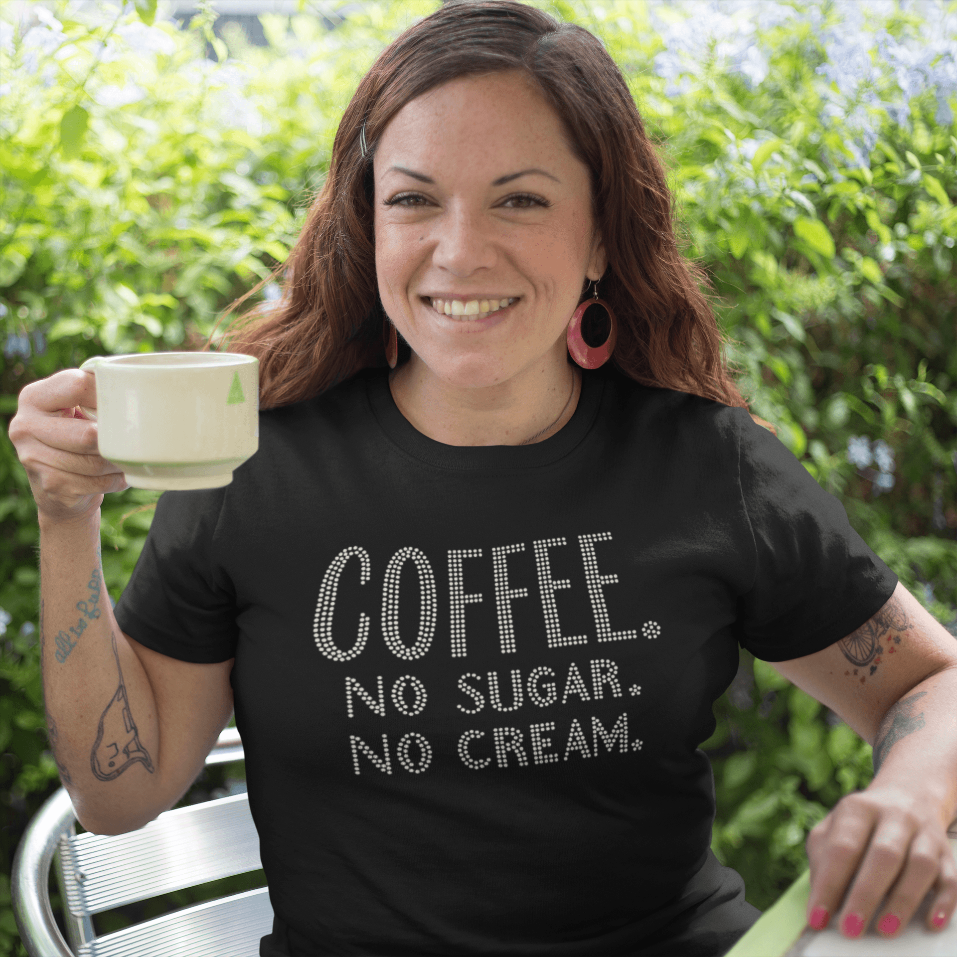 Coffee Rhinestone T-Shirt-Get Me Bedazzled