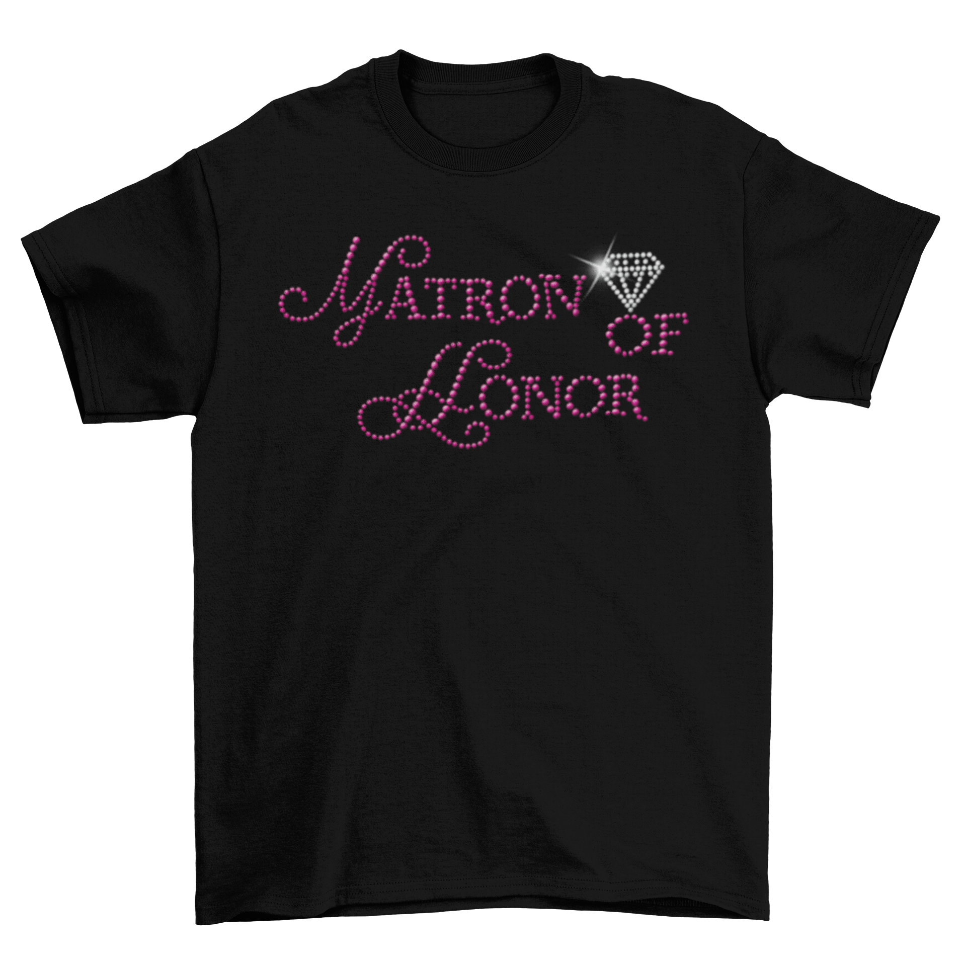 Matron of Honor Rhinestone T-Shirt-T-Shirt-Get Me Bedazzled
