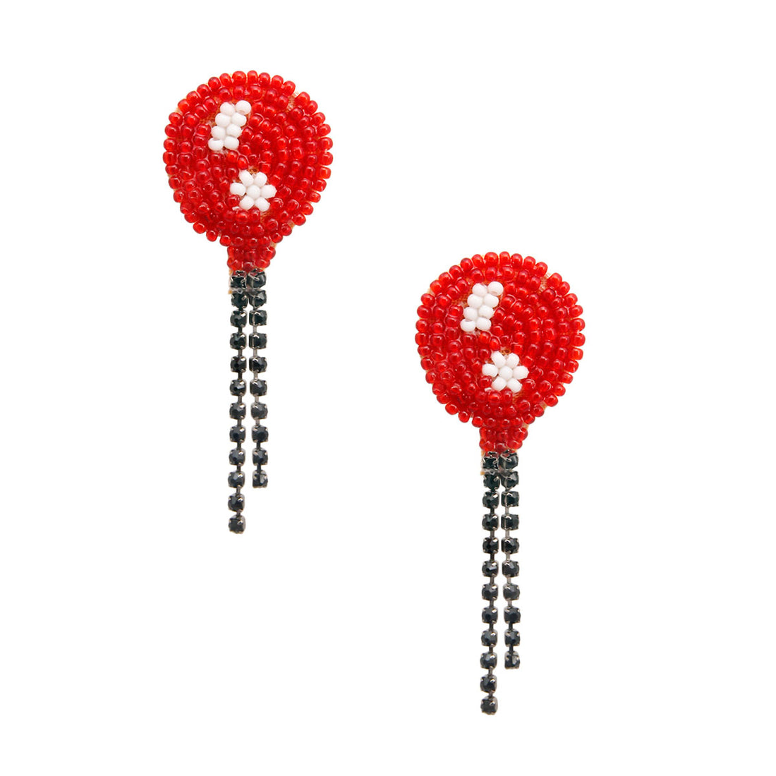 Red Balloon Bead Earrings