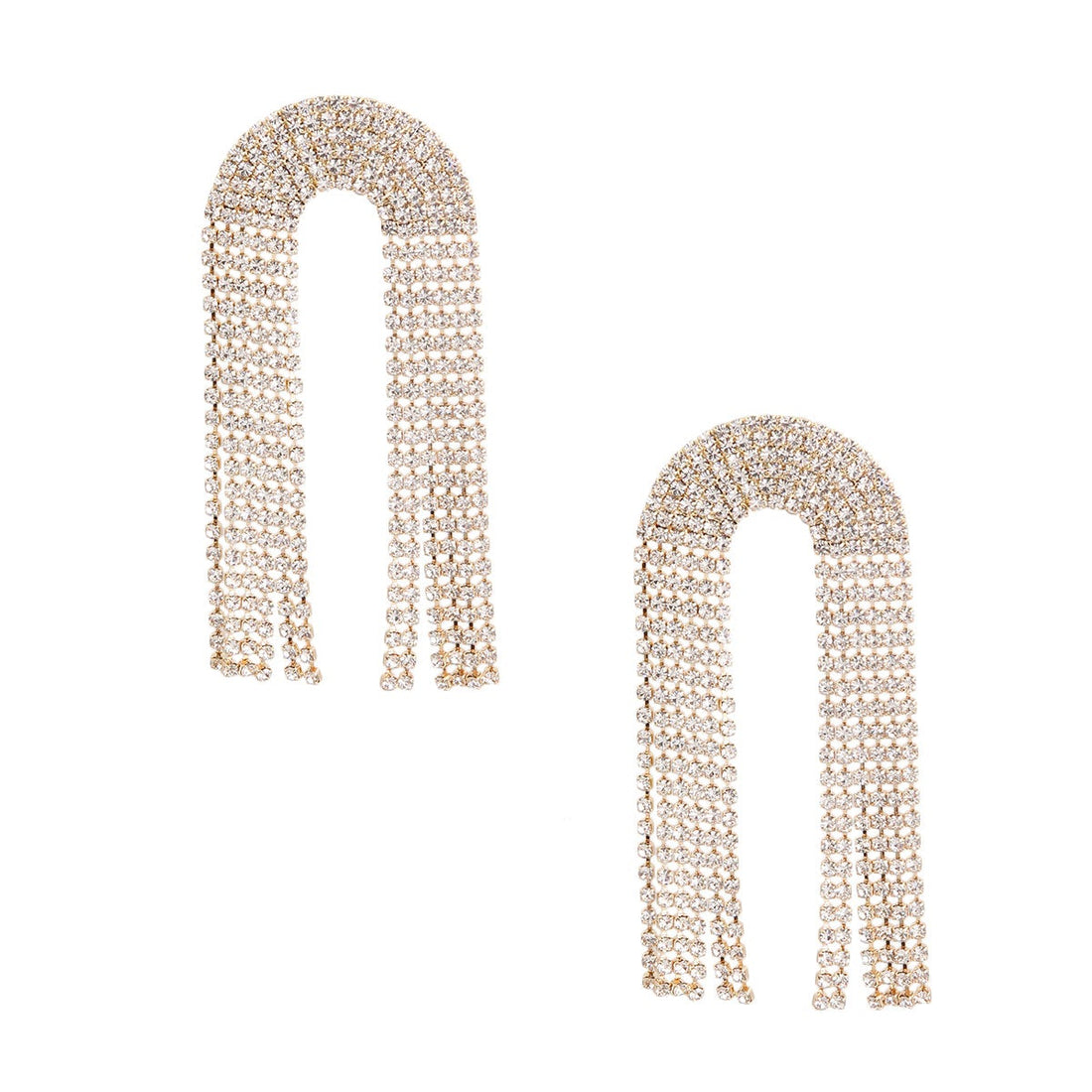 Gold Arch Fringe Earrings