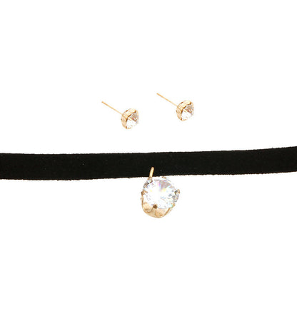 Suede Choker with Stone
