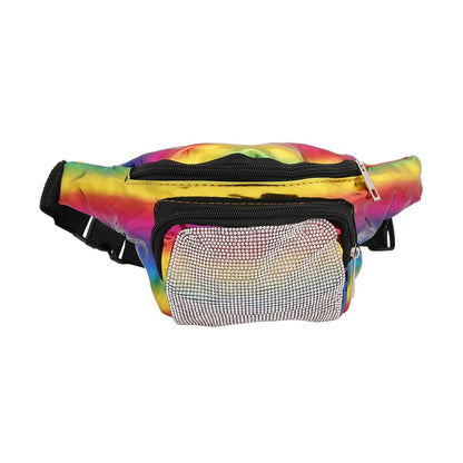 Rainbow Rhinestone Fanny Pack