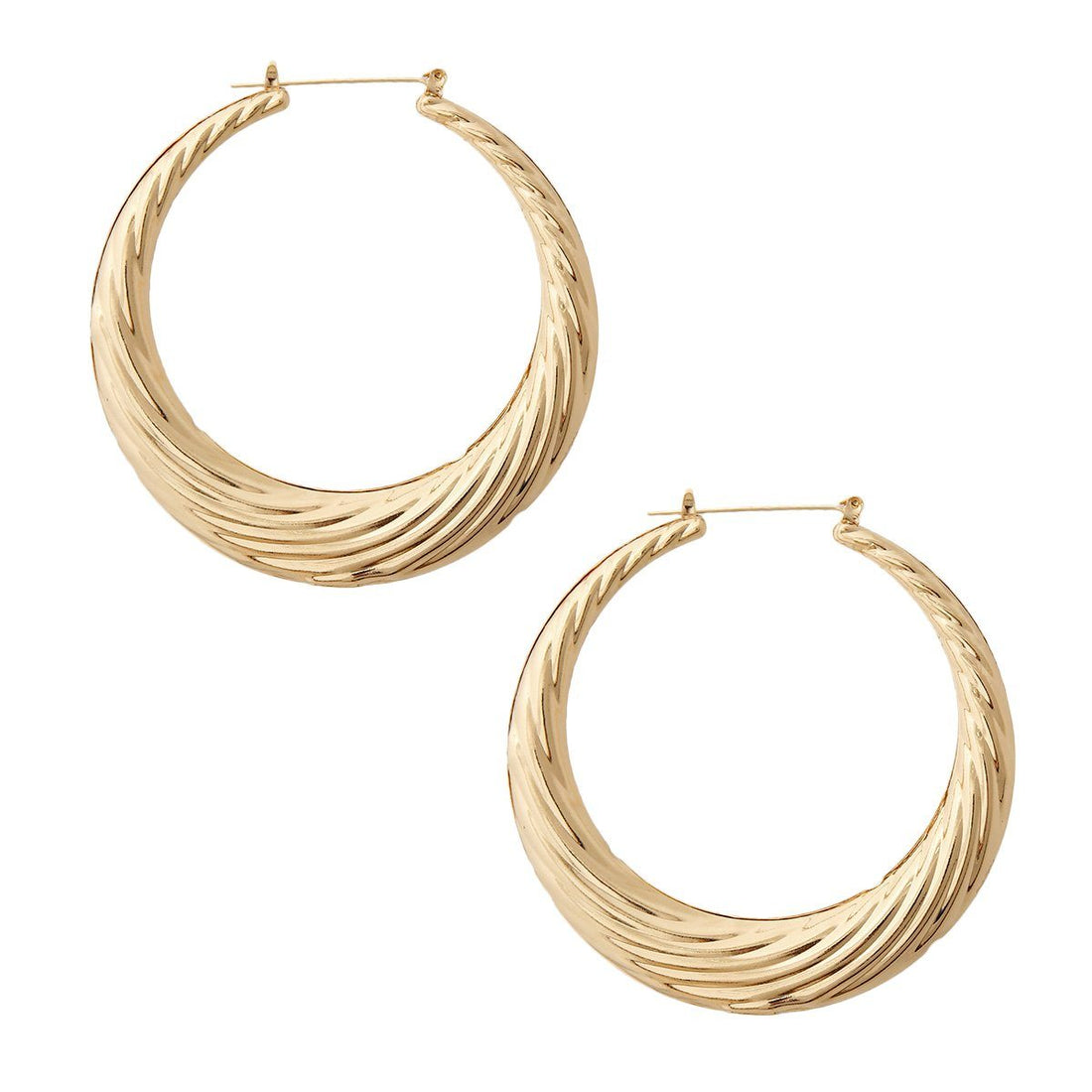 Gold Wave Hoop Earrings