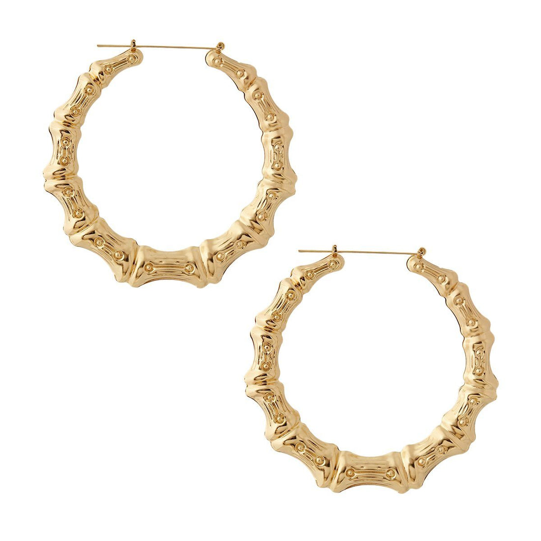 Gold Bamboo Hoop Earrings