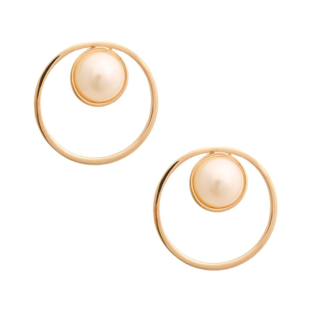 Open Cut Cream Pearl Studs