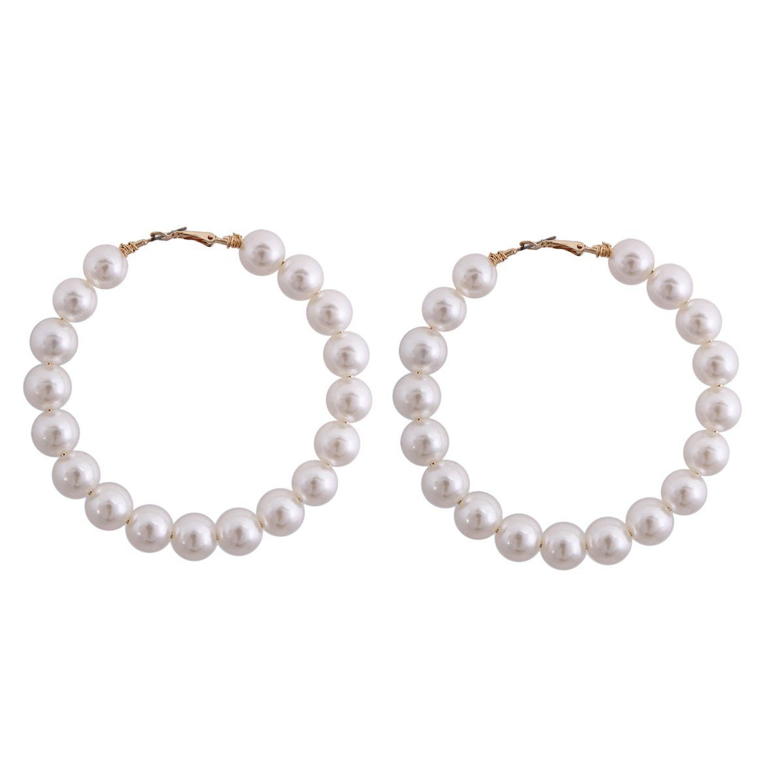 Cream Pearl Hoop Earrings