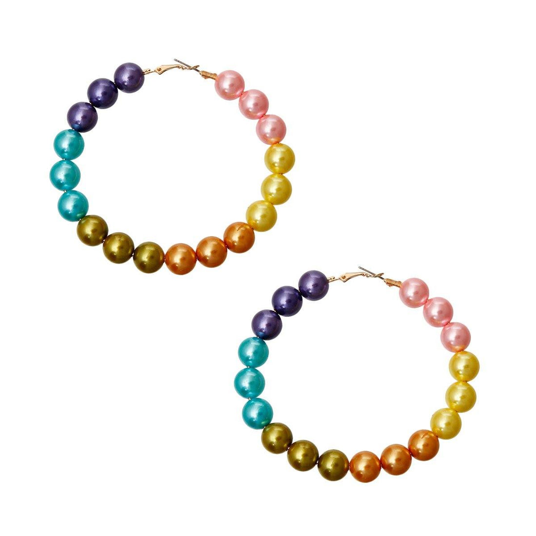 Multi Color Pearl Hoops