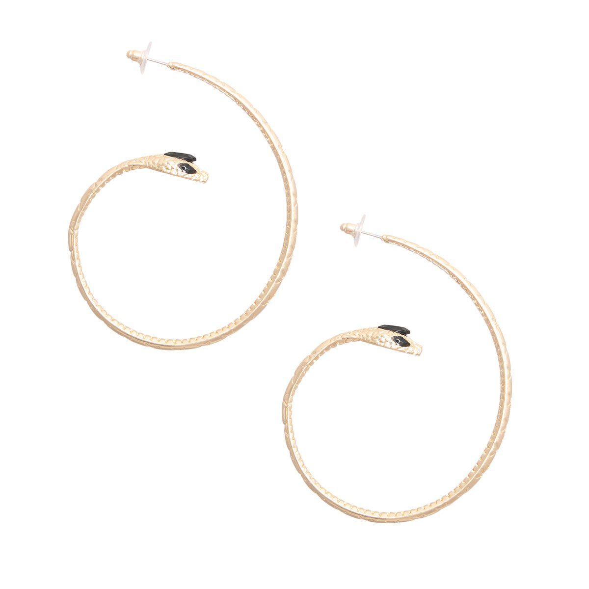 Gold and Black Snake Hoops