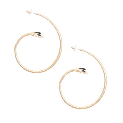 Gold and Black Snake Hoops