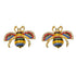 Designer Style Stripe Bee Stud Earrings