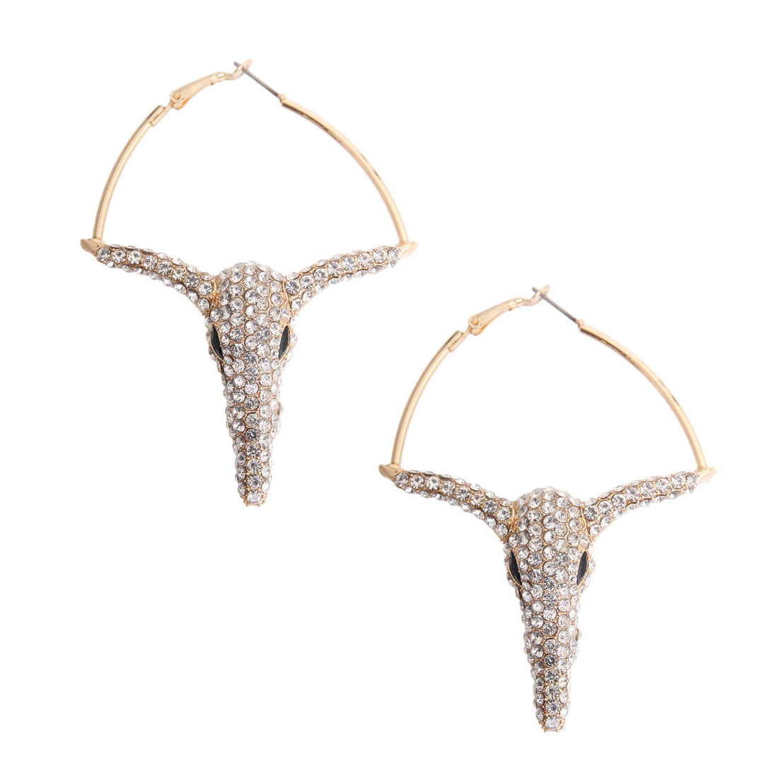 Gold Rhinestone Steer Hoops