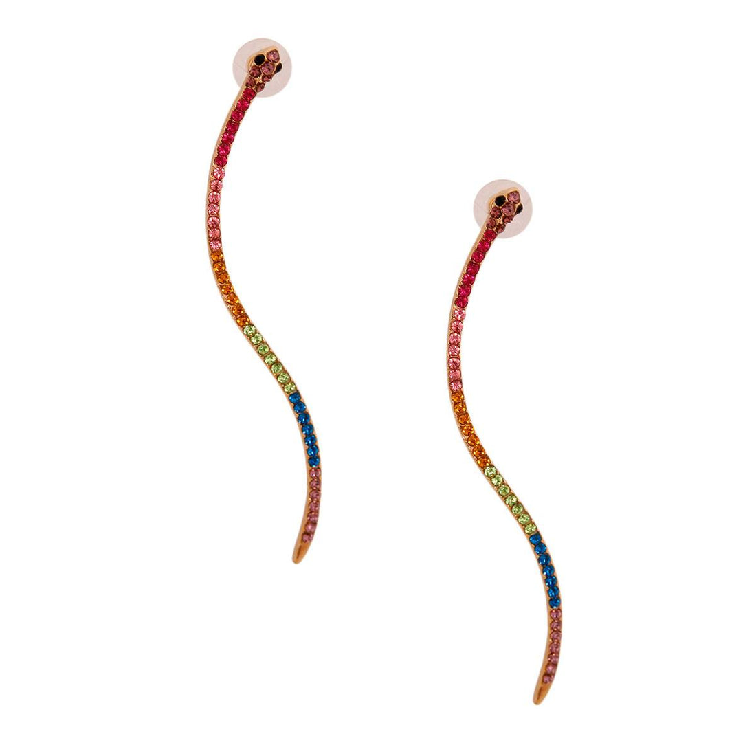 Rainbow Thin Snake Earrings