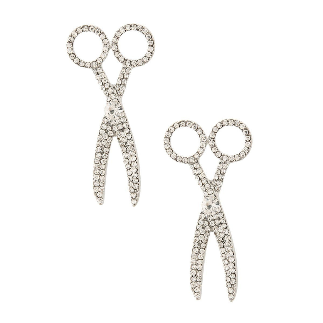 Rhinestone Scissor Earrings