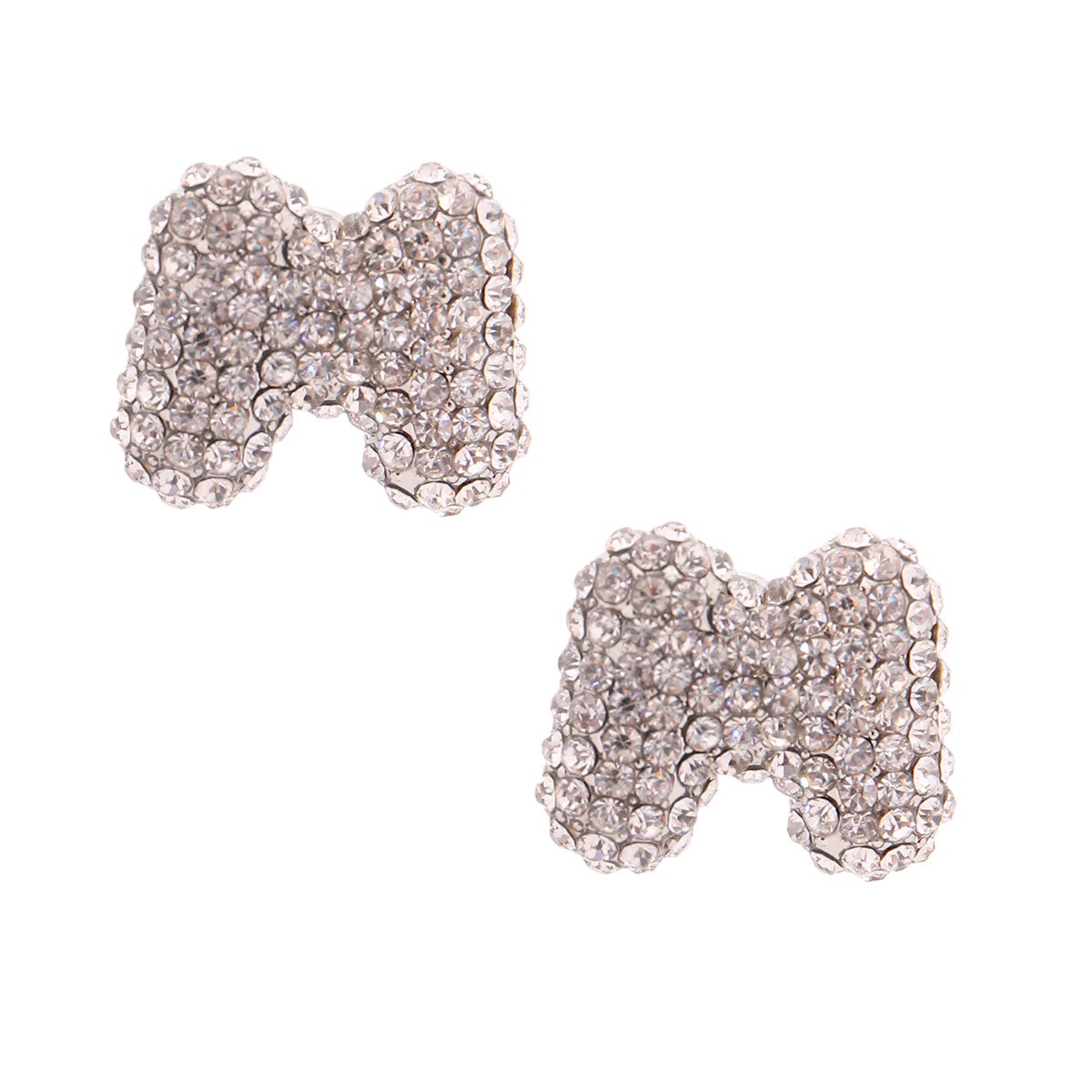 M Rhinestone Silver Studs