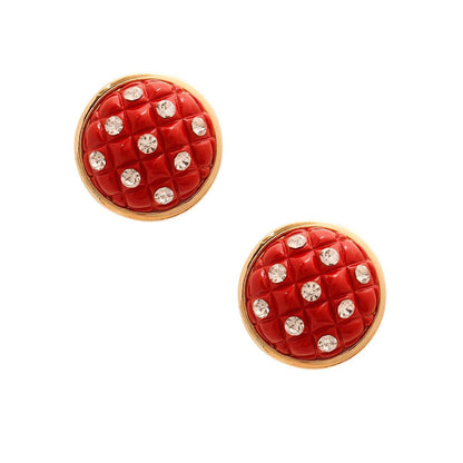 Red Quilted Metal Studs