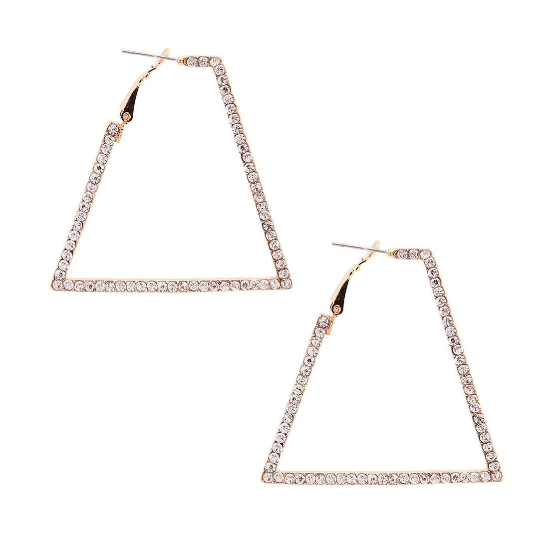 Skinny Gold Trapezoid Hoops