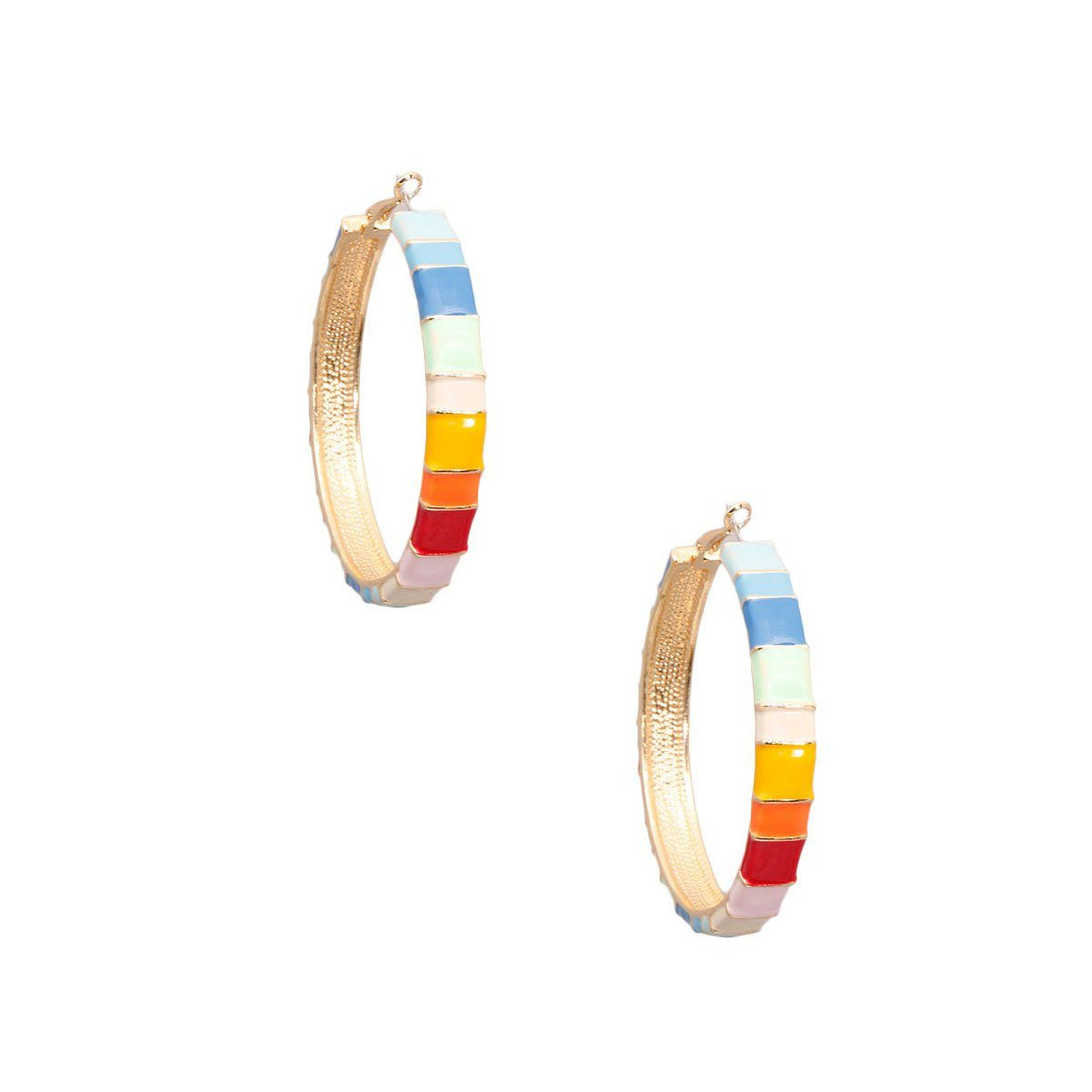 Multi Color Block Hoops