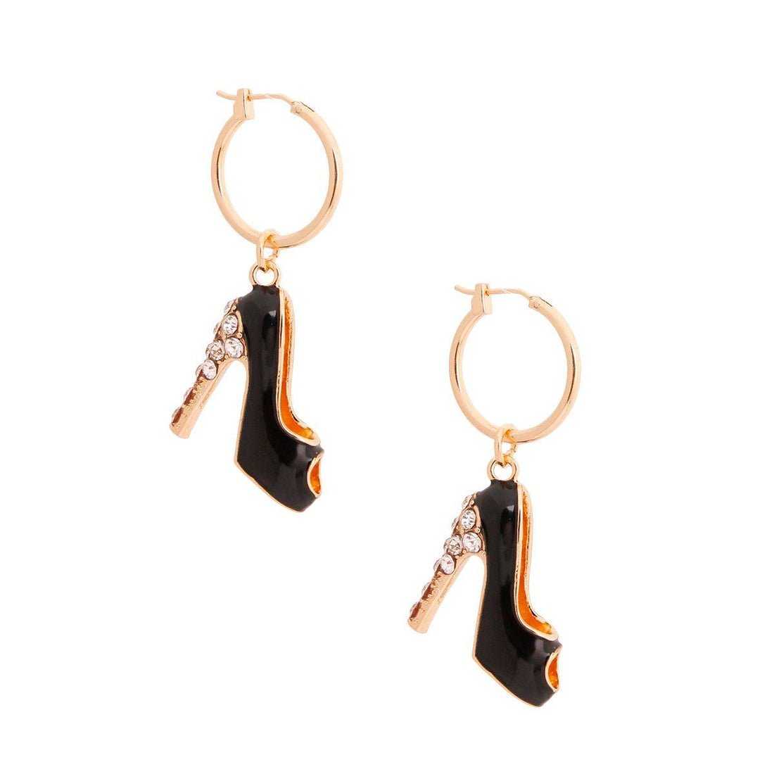 Black Boutique High Heel Hoops