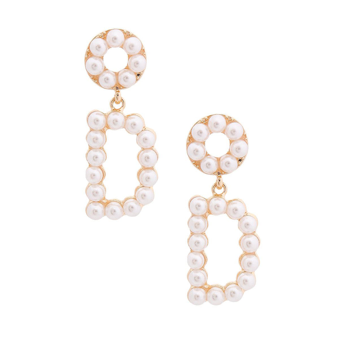Cream Dangling D Dior Earrings