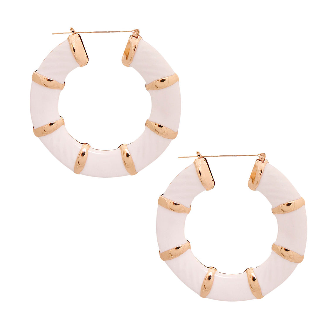 White Bamboo Wide Hoops