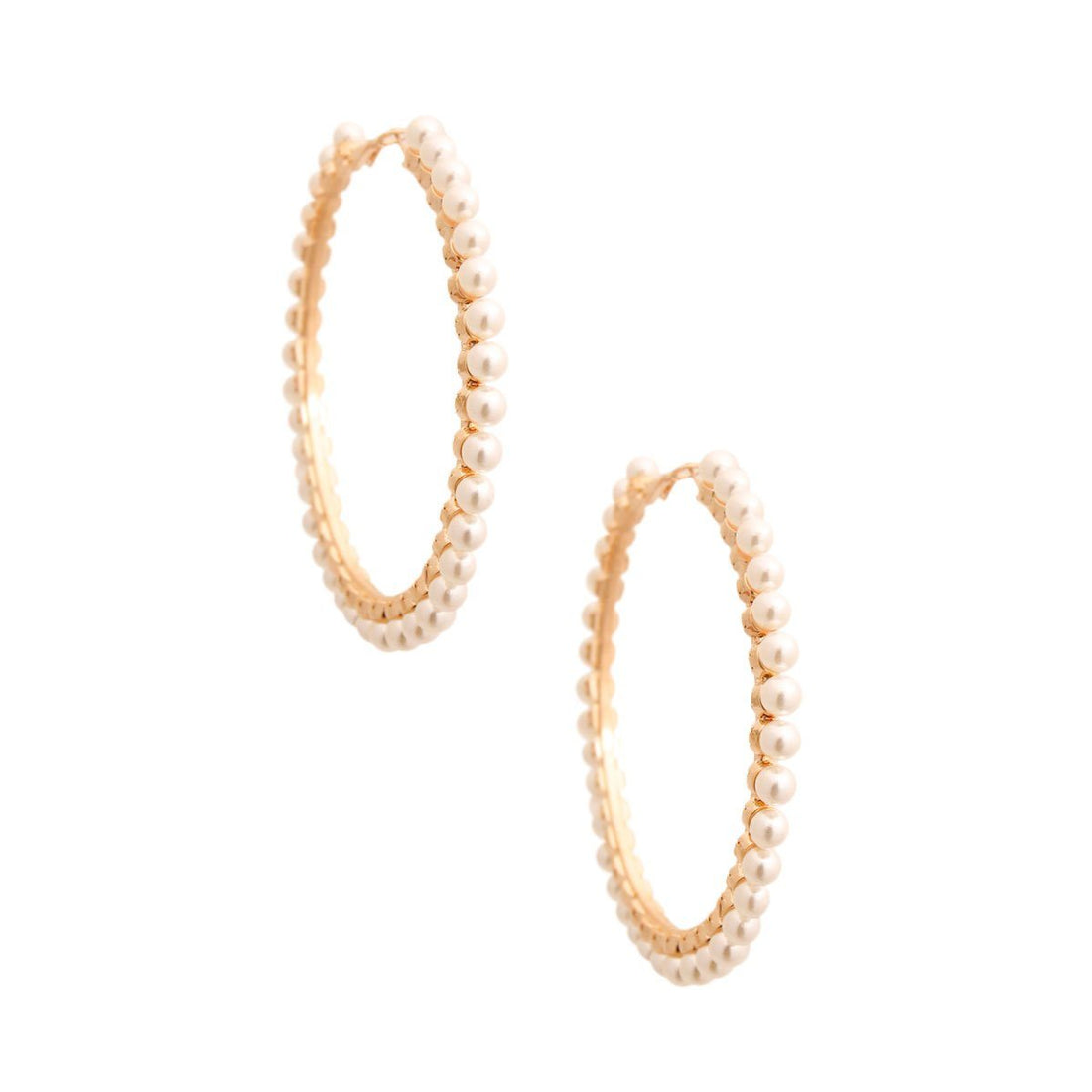 Cream Pearl 3 inch Hoops