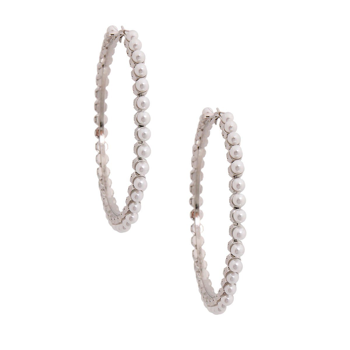 White Pearl 3 inch Hoops